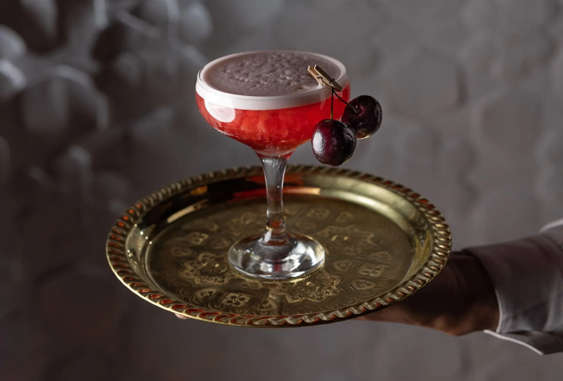 Refined cocktail golden tray